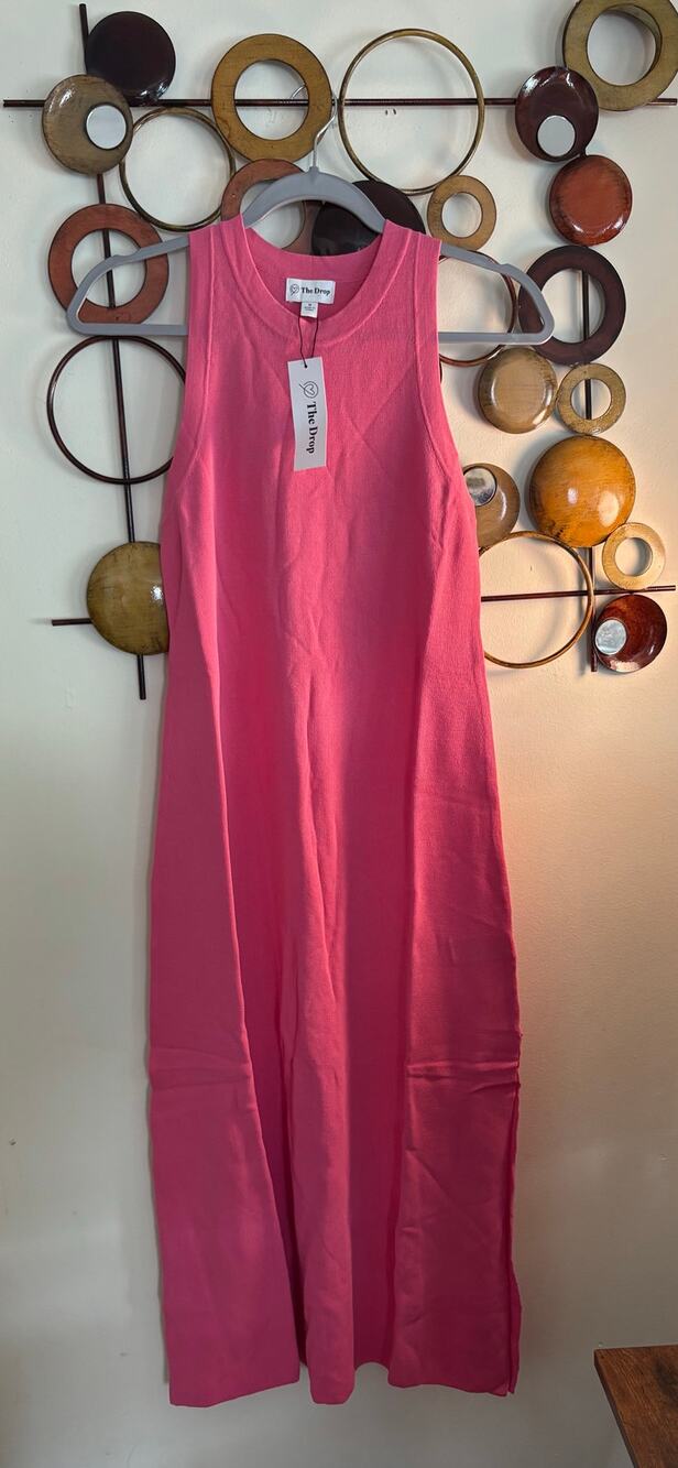 D1: The Drop Gabriela Rose Pink Maxi Dress with Side Slit